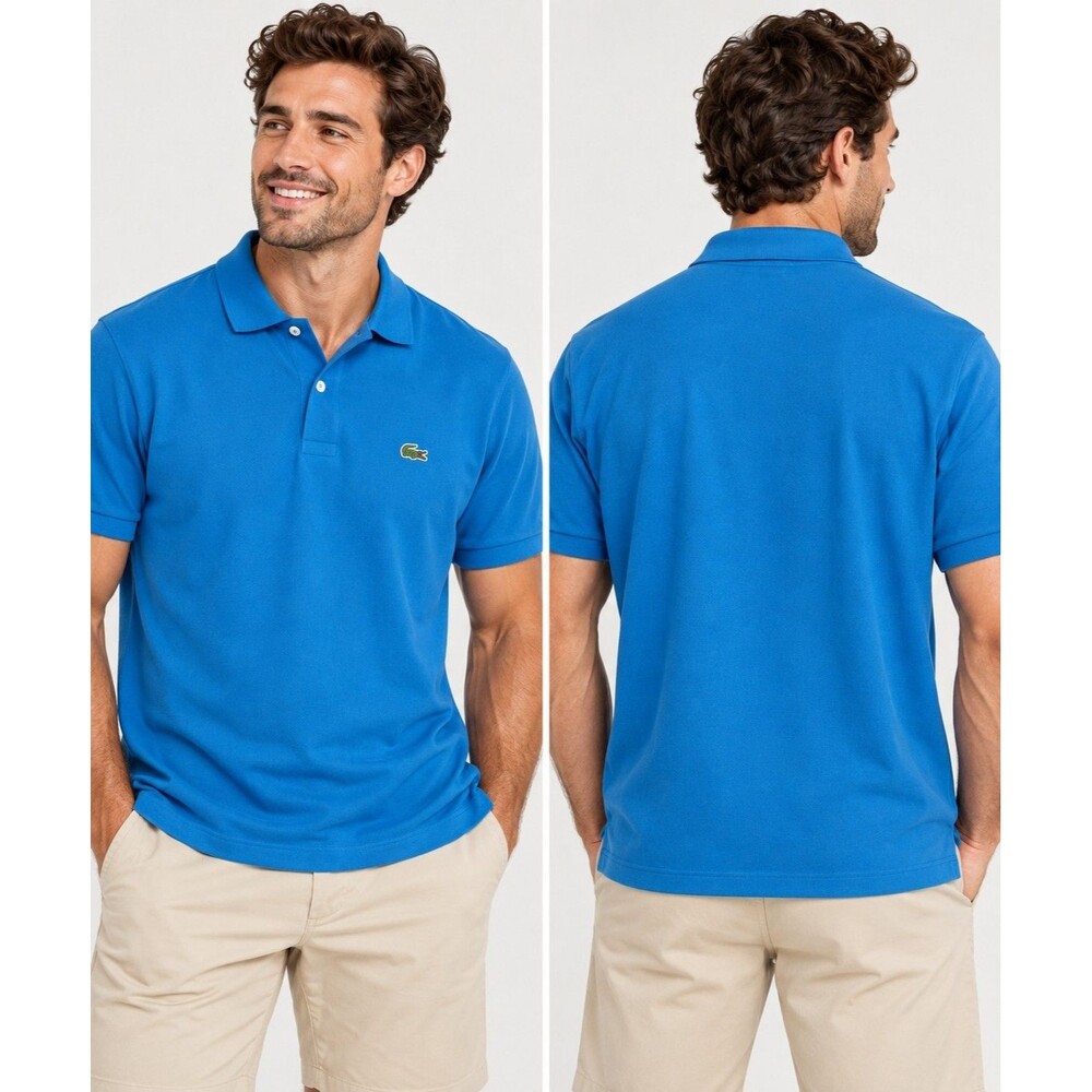 NWT Lacoste Polo Shirt Men’s Size 8 /XXL Blue Pique Cotton Classic Fit Preppy